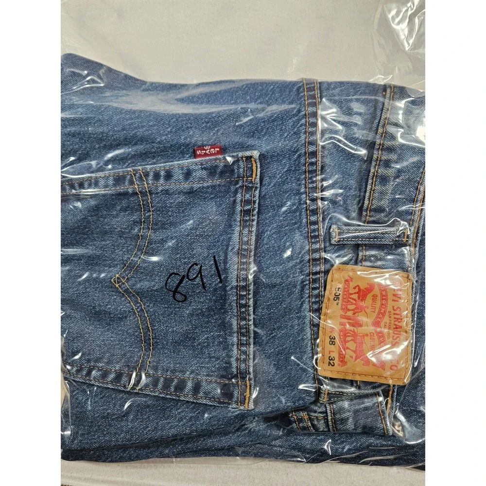 Levis 505 Regular Fit Straight Leg‎ Jeans Mens 38x32 Blue Denim 00505-3171